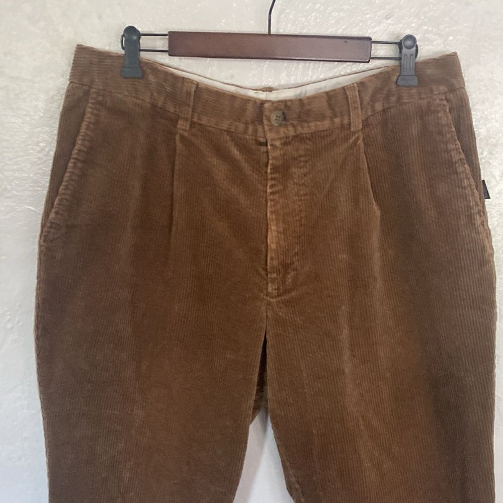 Vintage Barbour Men’s 38 Striped Corduroy Pants Button Zipper Closure Cotton - Picture 4 of 8